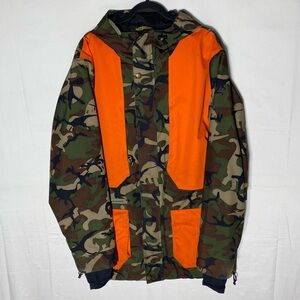 Awesome Company Airblaster Dinosaur Camouflage & Orange Snowboarding Jacket M
